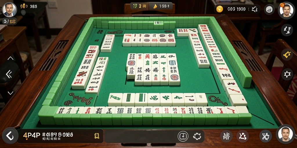Gameplay seru Mahjong di 4P4P dengan visual menarik.