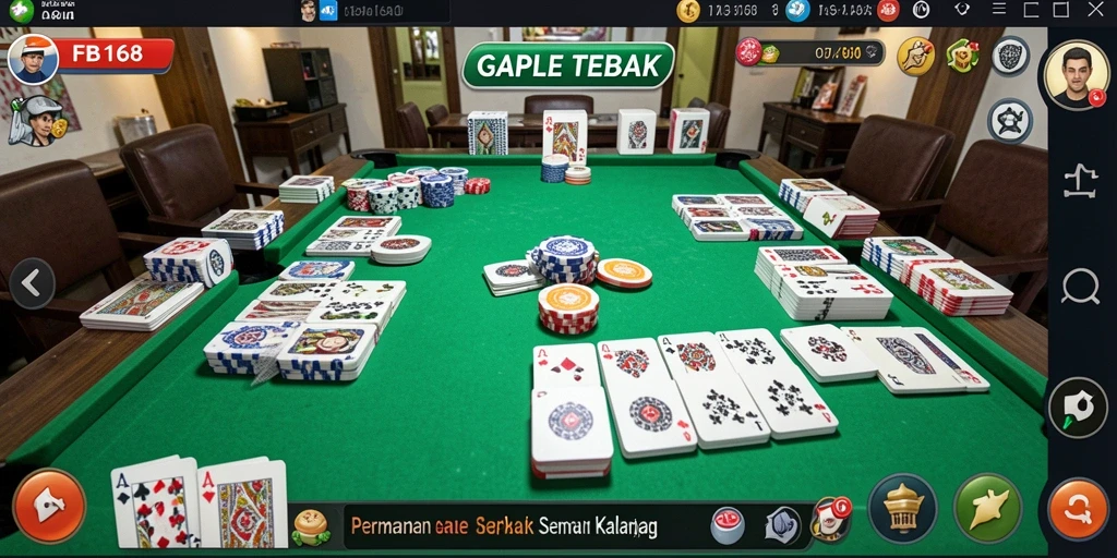 Tampilan gameplay seru dari aplikasi Gaple FB168.