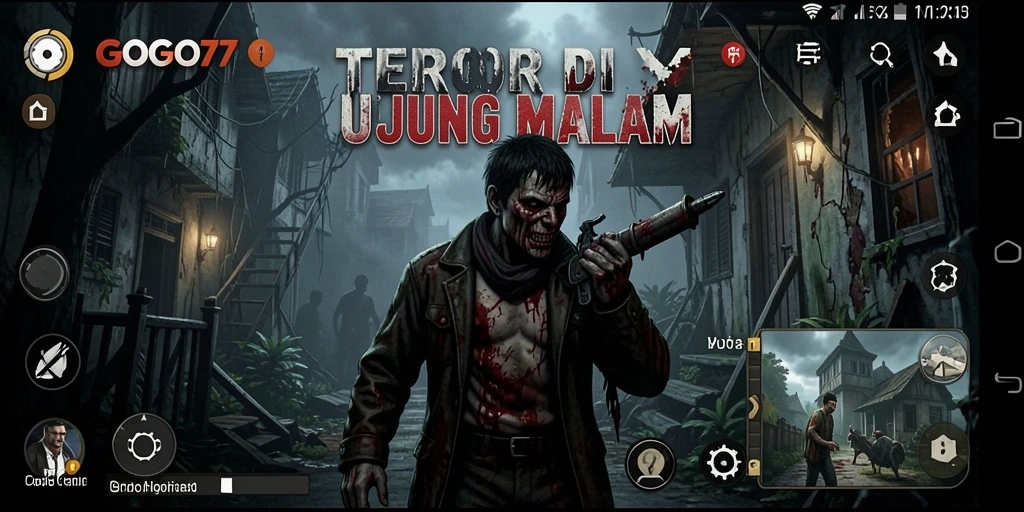 Tampilan gameplay GOGO77 dengan suasana horor yang mendalam.