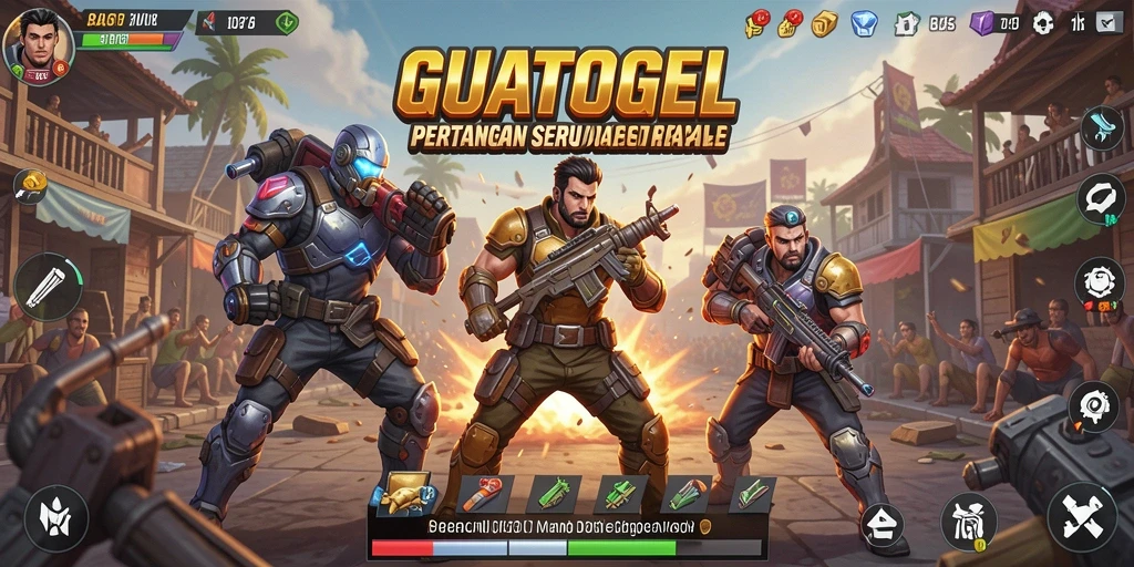 Tampilan action seru permainan GUATOGEL dalam mode Battle Royale.