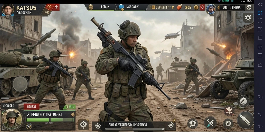 Tampilan gameplay KATSU5 yang mengagumkan dan strategis.