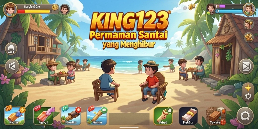 Tampilan gameplay KING123 yang penuh warna dan menyenangkan.