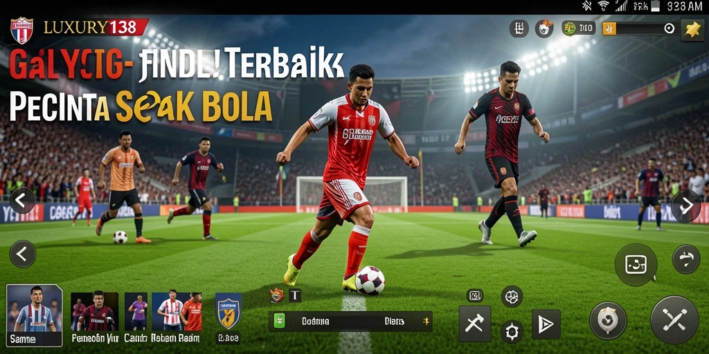 Screenshot LUXURY138 menampilkan penggemar sepak bola yang beraksi di lapangan.