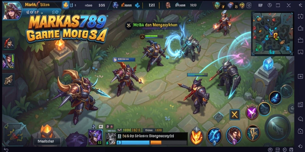 Screenshot gameplay <strong>MARKAS789</strong> menunjukkan aksi seru di arena MOBA.