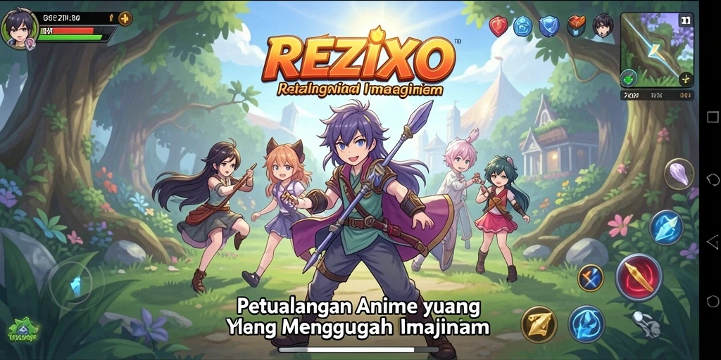 Tangkapan layar gameplay yang menakjubkan dari REZIXO.