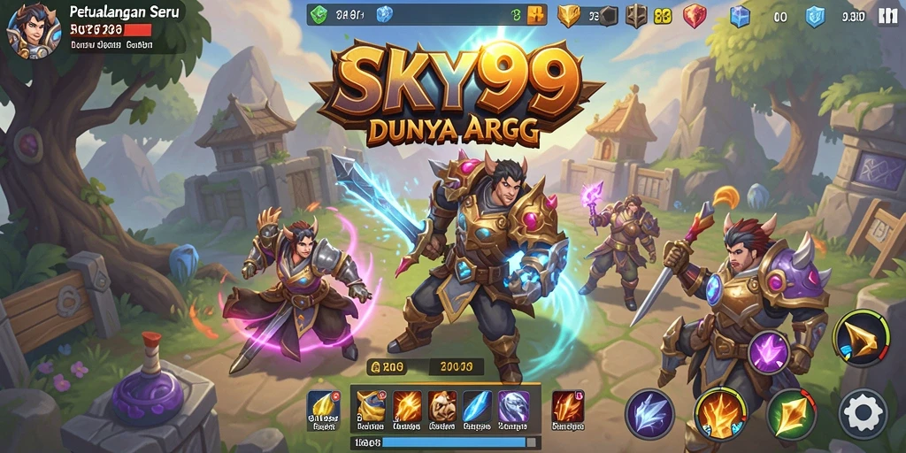 Gameplay seru di dunia fantastis SKY99 dengan karakter unik.