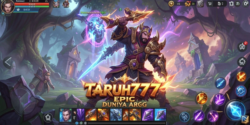 Tampilan gameplay TARUH777 menampilkan aksi pertarungan yang spektakuler.