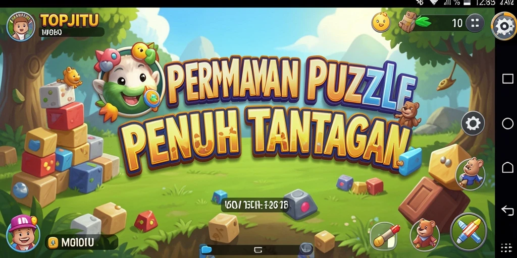 Tampilan gameplay TOPJITU yang penuh teka-teki menantang.