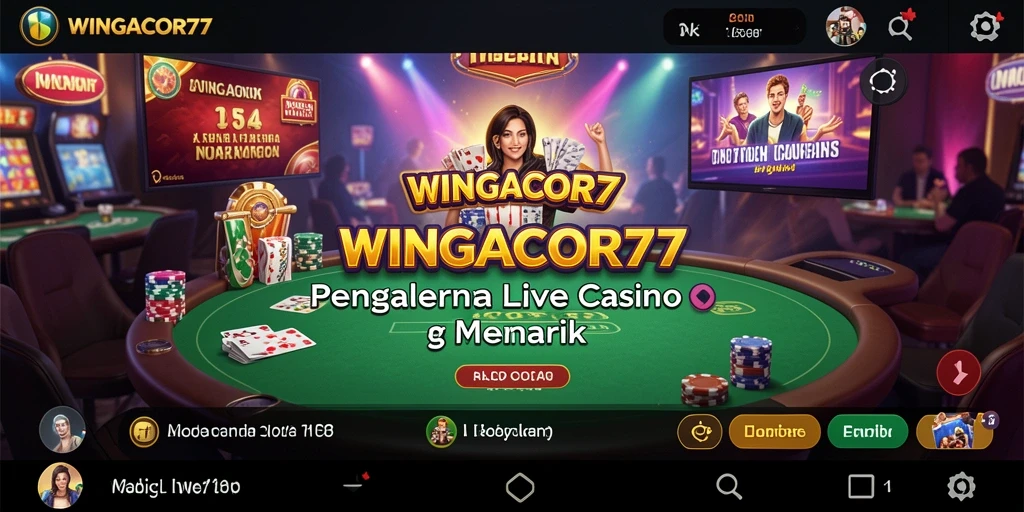 Screenshot gameplay WINGACOR77 dengan dealer dan permainan menarik.